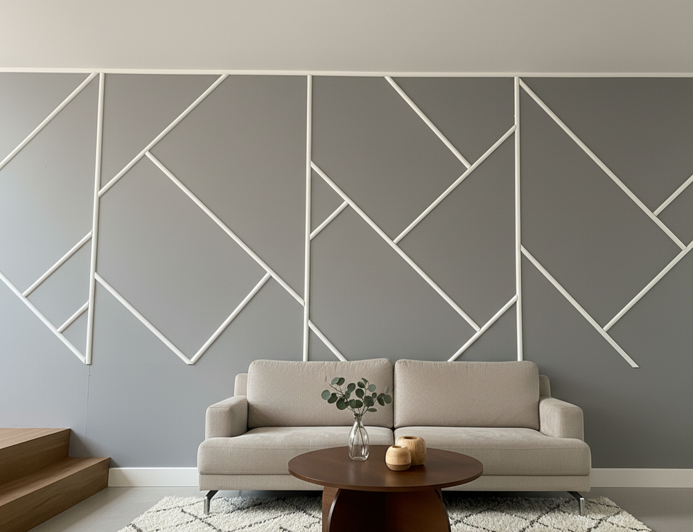 Statement muur gemaakt met Flexlijst Luna