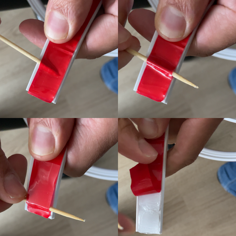 uitleg hoe je gemakkelijk plakstrip los haalt